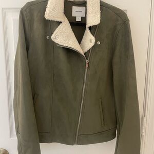 Old Navy Women's Bomber with Cream Lining